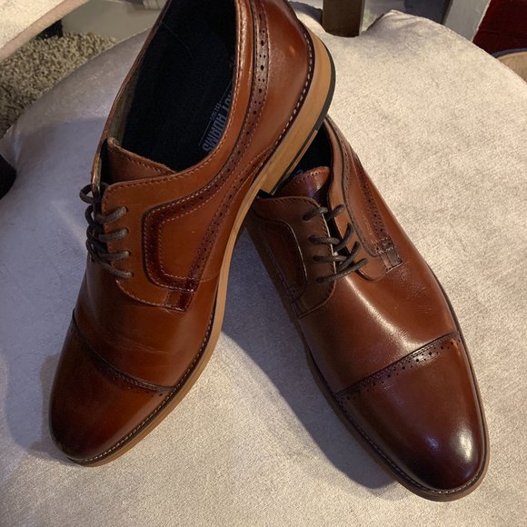 New Stacy Adams Dickinson Brown Oxfords, Mens Dress Shoes, Size 11, Memory Foam